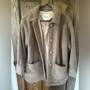 Madewell lined teddy coat.